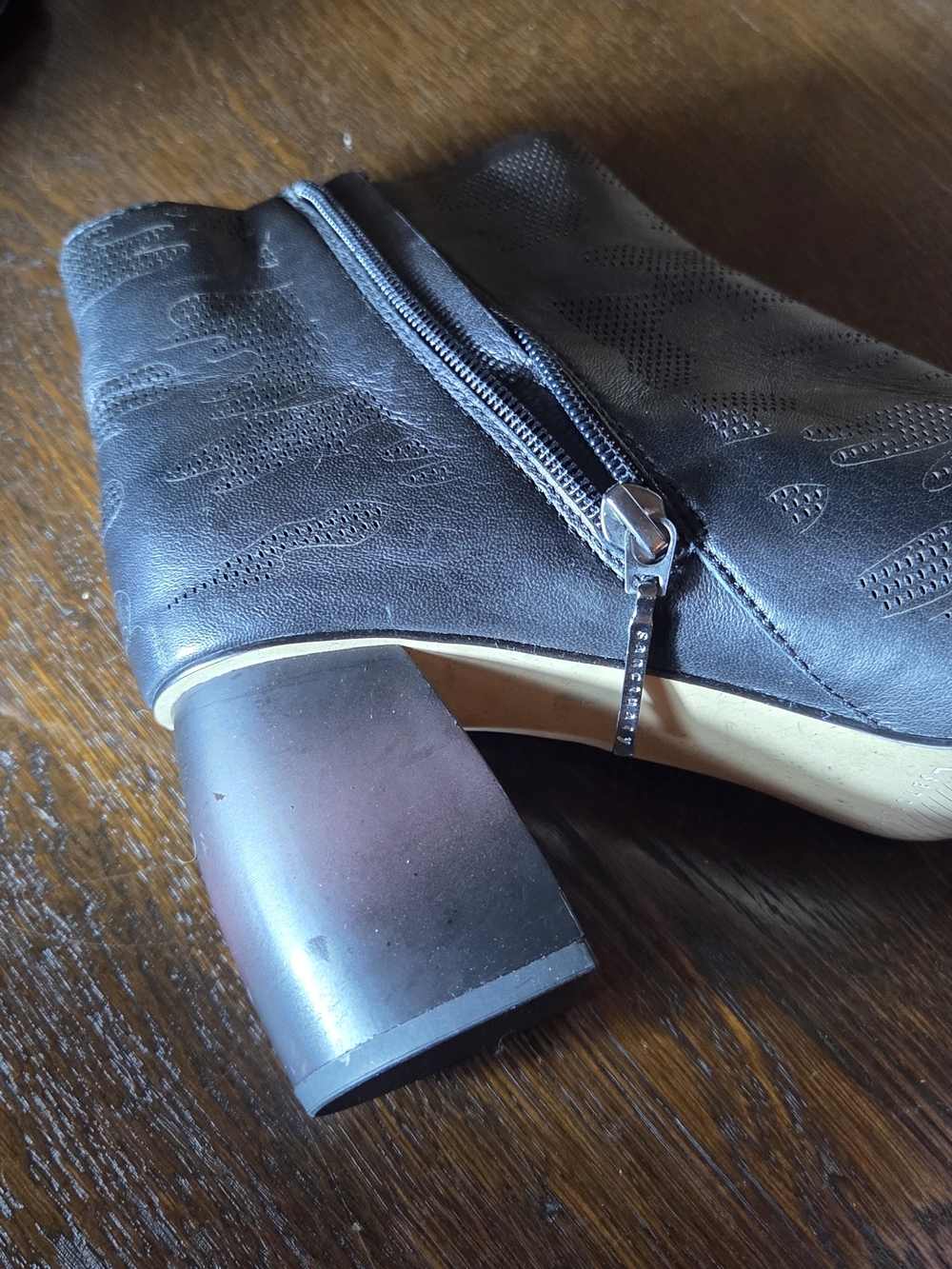 Sanctuary Navy Peep-Toe Wedge Mules - Picture 16 of 16